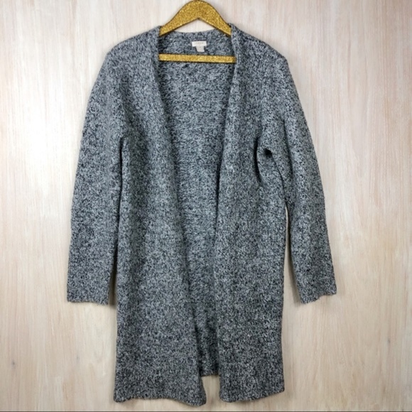 J. Crew Sweaters - J Crew Gray Marled Wool Blend Car Coat Sweater